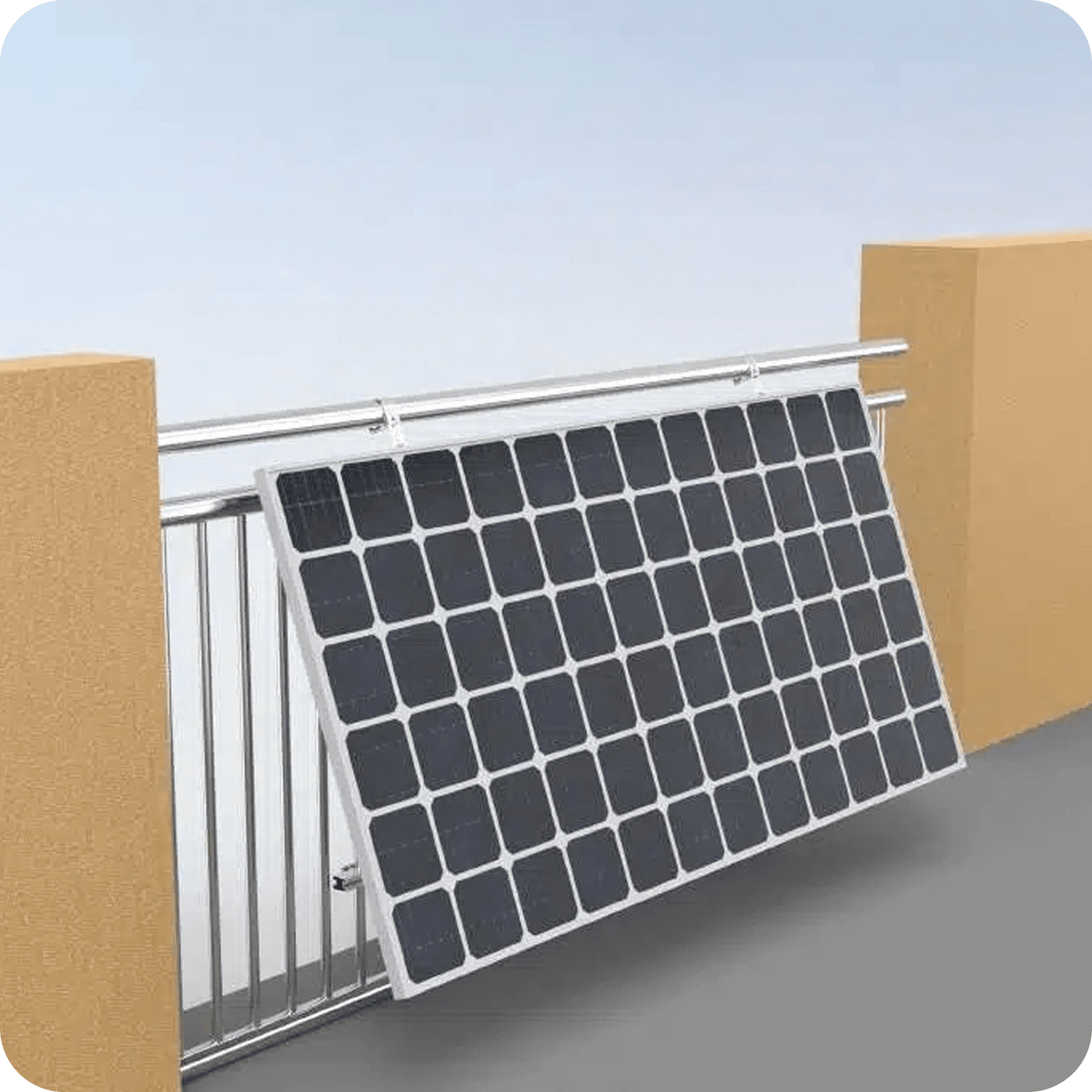 Balkonkraftwerkhalterung Geländer Befestigung für 2 Solarmodule