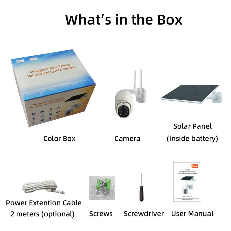 Tuya Batterie / WLAN Solar IP PTZ CCTV Kamera mit Solar