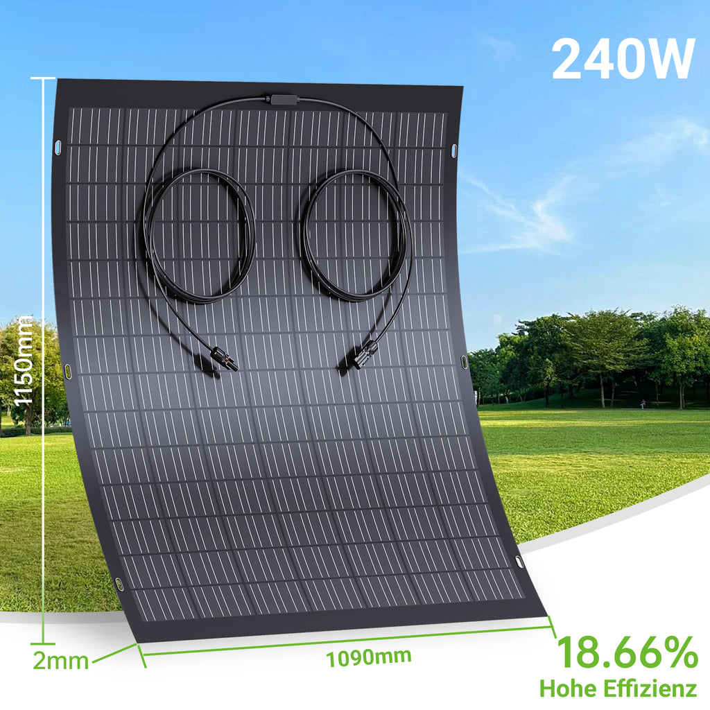 Flexibles 240W Monokristall-Solarmodul für nachhaltige Energieversorgung
