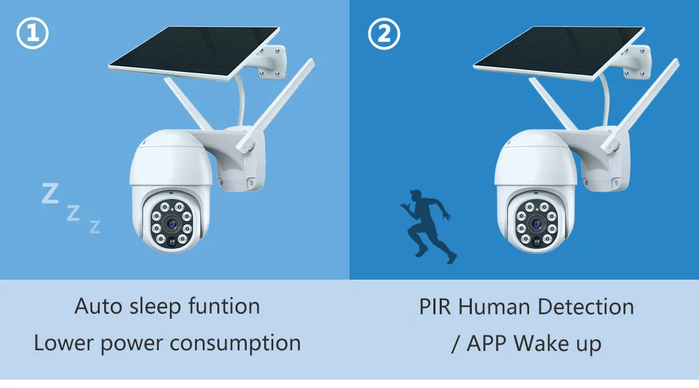 Solar WLAN Kamera Tuya WLAN Solar IP PTZ CCTV Kamera