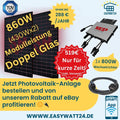 Schwarze Solar-Sets für Balkon. eBay-Angebot für ein Balkonkraftwerk mit 860W/800ً Ebay