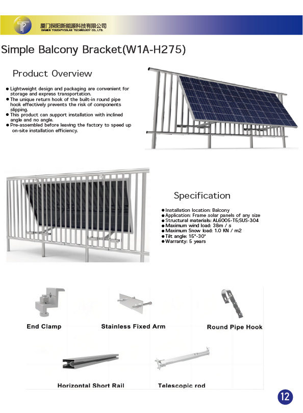 Photovoltaik-Halterung Solar-Balkon-Montagesysteme